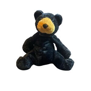 Mary Meyer Black Yellow Plush Bear Flip Flops Stuffed Animal Toy 12"